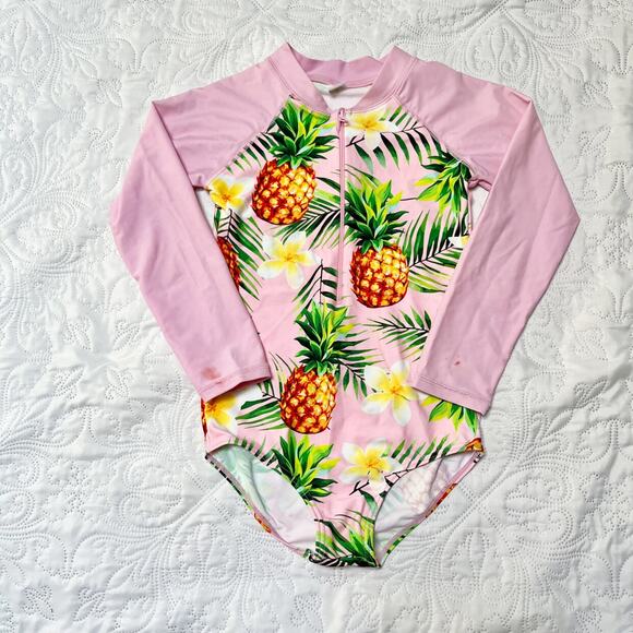 Pineapple Long Sleeve Rash Guard Swim Suit - Picture 2 of 10